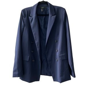 Forever21 Navy Blue Double Breasted Blazer